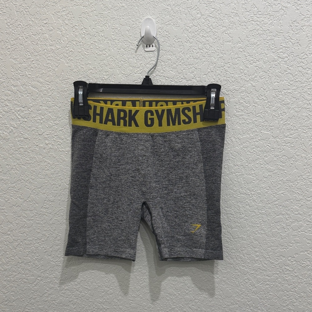 Gymshark Women's Gray and Yellow Athletic Shorts